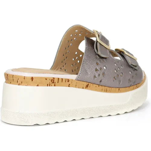 PAR&SS Sandalias Casuales De Cuero Para Mujer Ka25q4-Attis