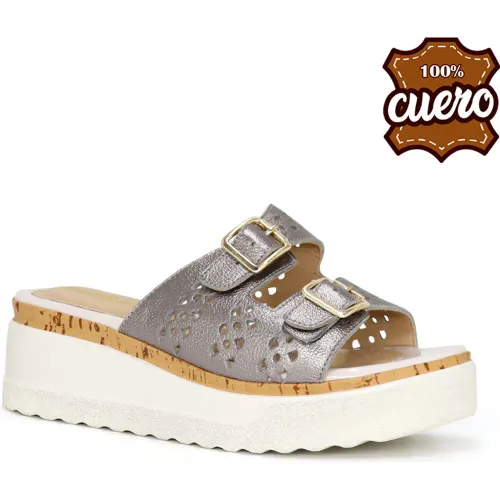 PAR&SS Sandalias Casuales De Cuero Para Mujer Ka25q4-Attis