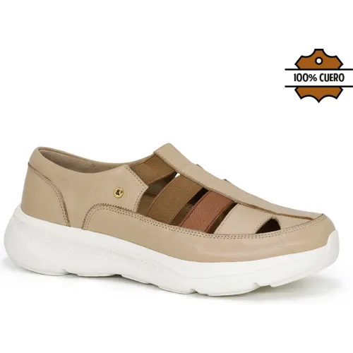 PAR&SS Sandalias Casuales De Cuero Para Mujer Ka25q4-Coral