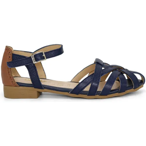 PAR&SS Sandalias Casuales De Cuero Para Mujer Ka25q4-Delia