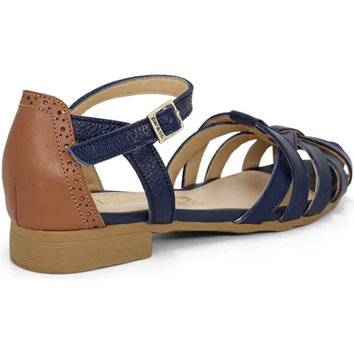 PAR&SS Sandalias Casuales De Cuero Para Mujer Ka25q4-Delia