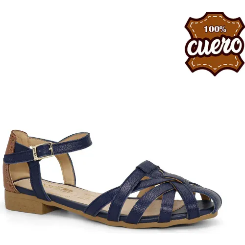 PAR&SS Sandalias Casuales De Cuero Para Mujer Ka25q4-Delia