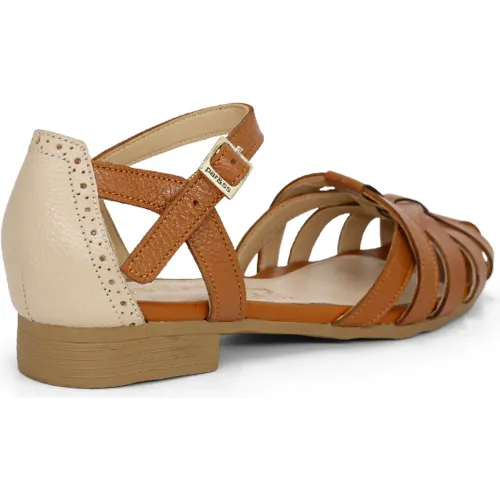 PAR&SS Sandalias Casuales De Cuero Para Mujer Ka25q4-Delia