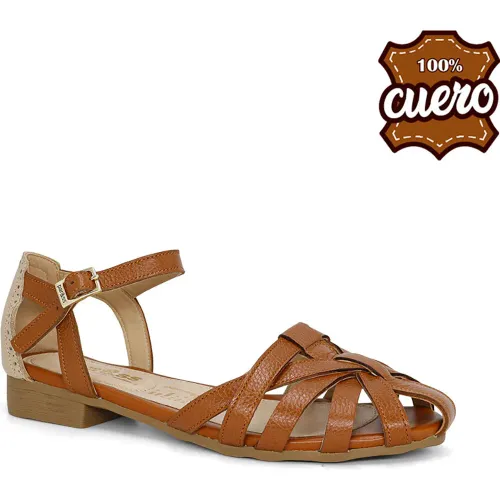 PAR&SS Sandalias Casuales De Cuero Para Mujer Ka25q4-Delia