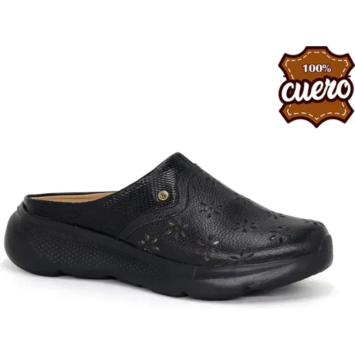 PAR&SS Negro de Mujer modelo Zuecos Casuales De Cuero Para Mujer Ka25q4-Fauna negros mujer 2025111721364970593 Badana Eva