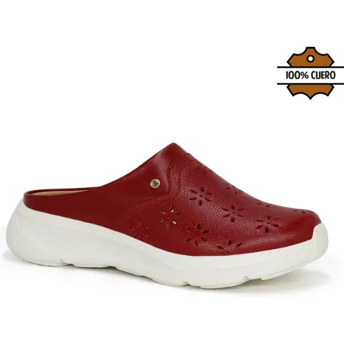 PAR&SS Zuecos Casuales De Cuero Para Mujer Ka25q4-Fauna