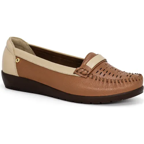 PAR&SS Mocasin Casual De Cuero Para Mujer Ka25q4-Drucila