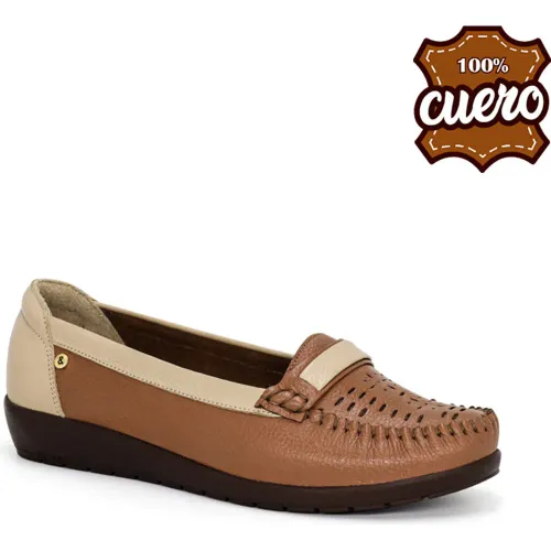 PAR&SS Mocasin Casual De Cuero Para Mujer Ka25q4-Drucila