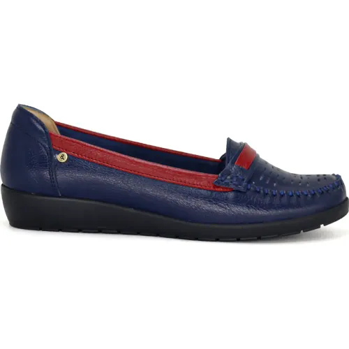 PAR&SS Mocasin Casual De Cuero Para Mujer Ka25q4-Drucila