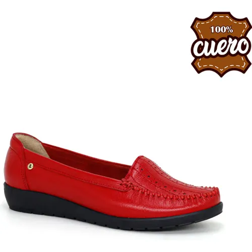 PAR&SS Mocasin Casual De Cuero Para Mujer Ka25q4-Goldie