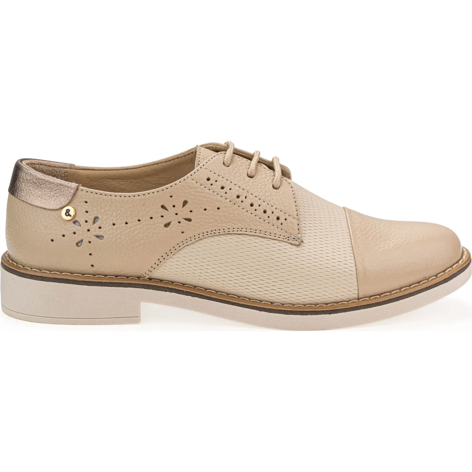 PAR&SS Zapatos Par&Ss Oxford De Cuero Para Mujer Ka25q4-2025 color beige/hueso | Platanitos