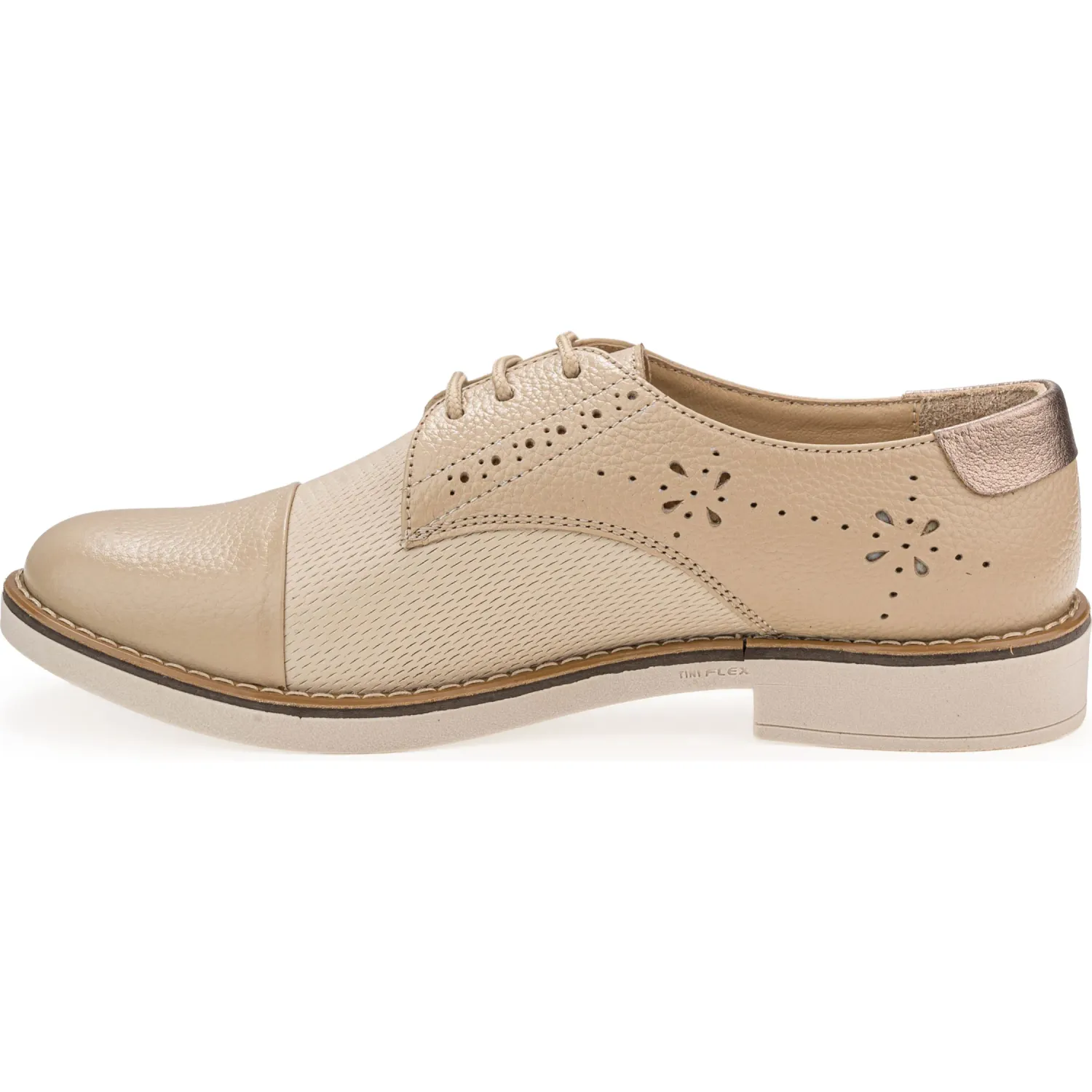 PAR&SS Zapatos Par&Ss Oxford De Cuero Para Mujer Ka25q4-2025 color beige/hueso | Platanitos