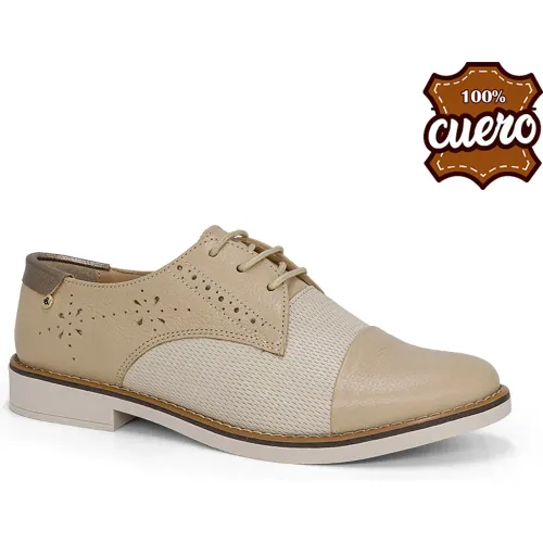 PAR&SS Beige de Mujer modelo Zapatos Oxford De Cuero Para Mujer Ka25q4-2025 mujer 2025111721364970725 Badana P.U