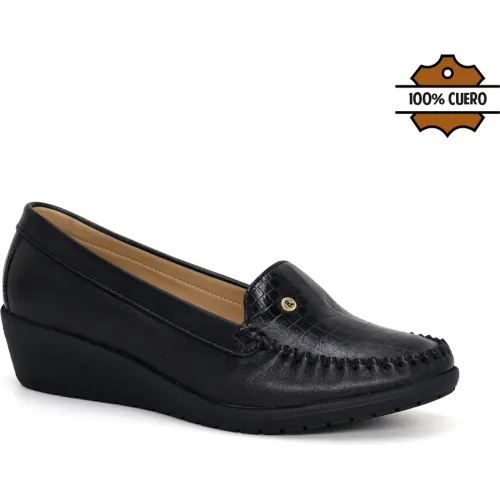 PAR&SS Mocasin Casual De Cuero Para Mujer Ka25q4-Megan