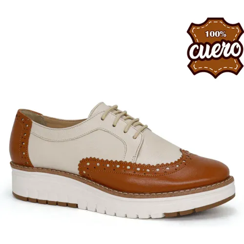 Mujer PAR&SS  Zapatos Oxford De Cuero Para Mujer Ka25q4-Yely