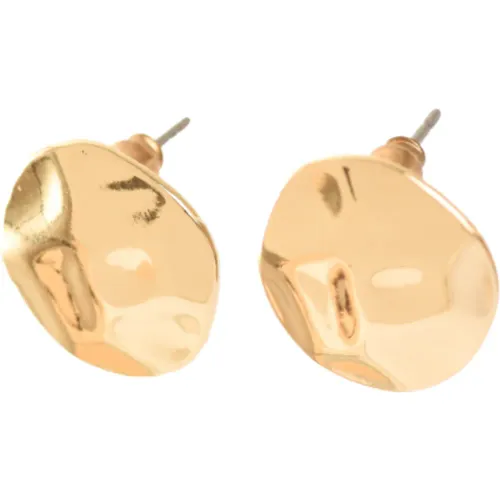 AMPHORA Aretes Mujer Acero Con Baño De Oro De 24k Wave D259