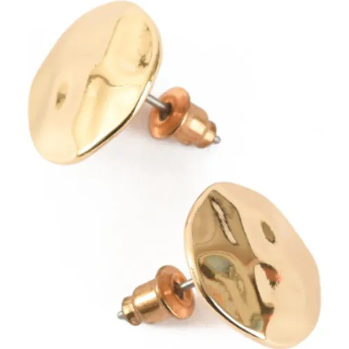 AMPHORA Aretes Mujer Acero Con Baño De Oro De 24k Wave D259