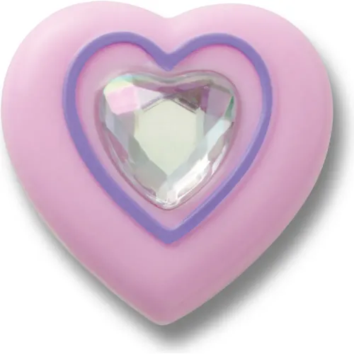 CROCS Jibbitz Pink Heart With Gem