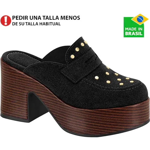 Sueco Vizzano Chunky Mujer 1474 color negro | Platanitos