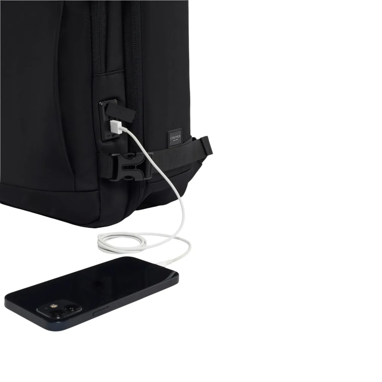 Mochila Crepier Viajera Unisex Dallas 2.0 Grande color negro | Platanitos