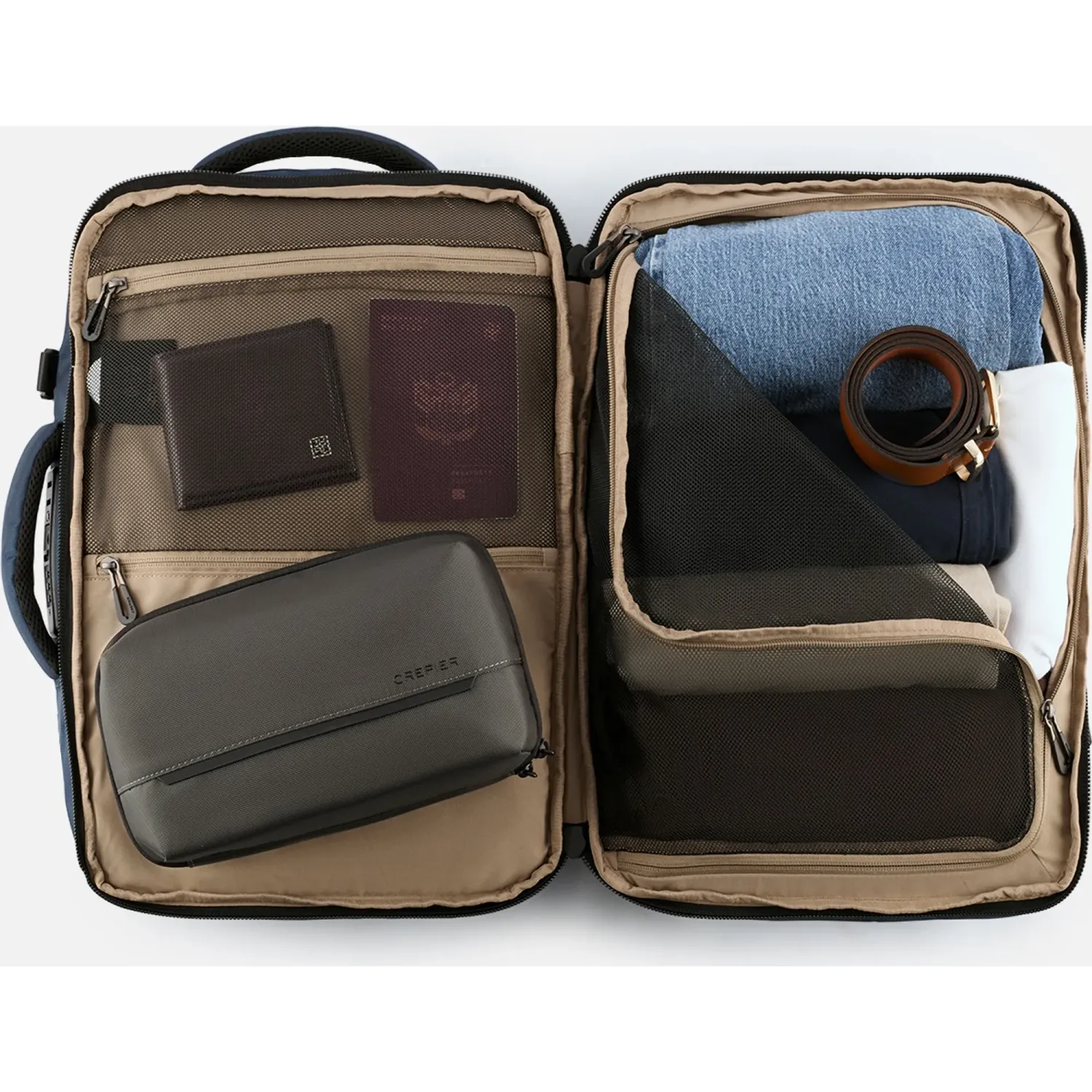 Mochila Crepier Viajera Unisex Preston 3.0 Grande color azul | Platanitos