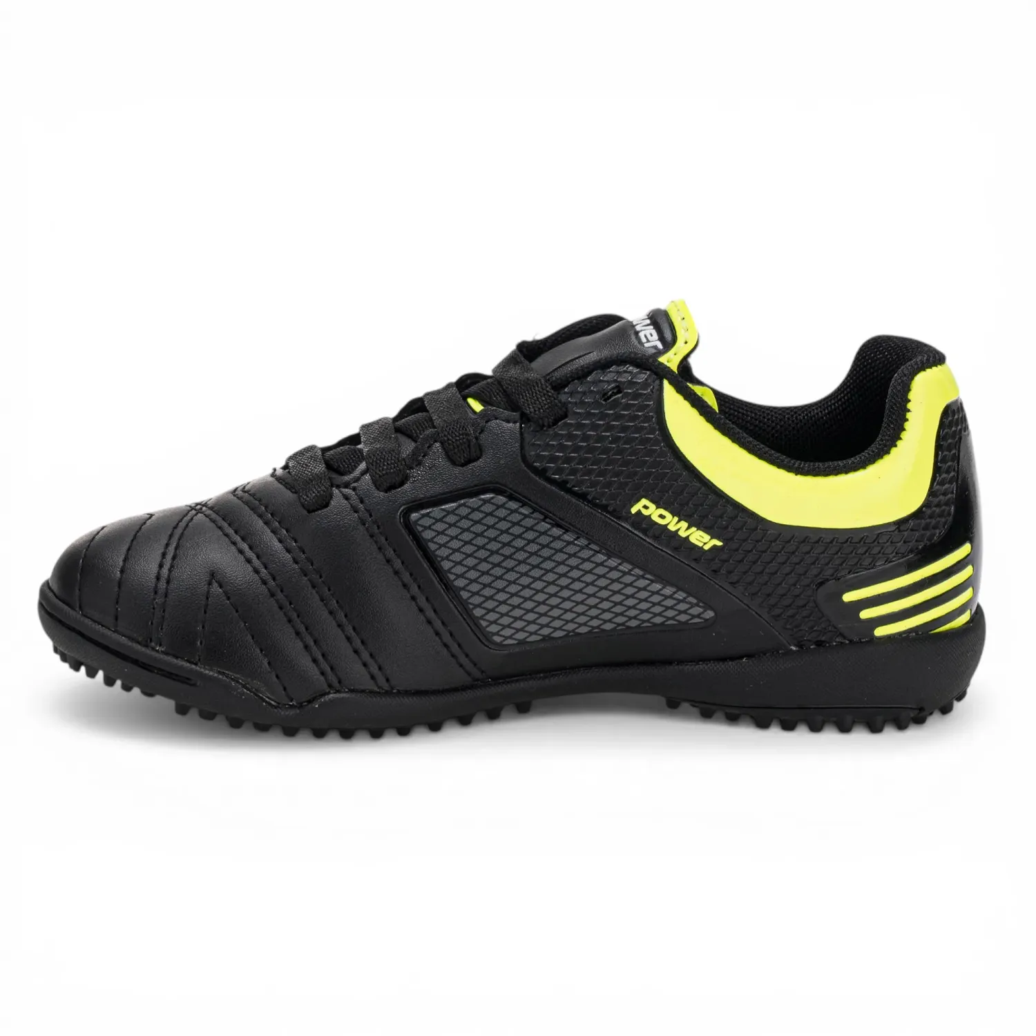 Zapatillas Power De Futbol Niño Torino color negro / verde | Platanitos