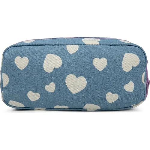 PORTA Cartuchera Escolar Niña Aura Denim Hearts
