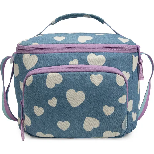PORTA Celeste modelo Lonchera Escolar Niña Aura Denim Hearts celestes 2025112723552248725