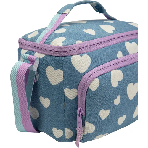 PORTA Lonchera Escolar Niña Aura Denim Hearts