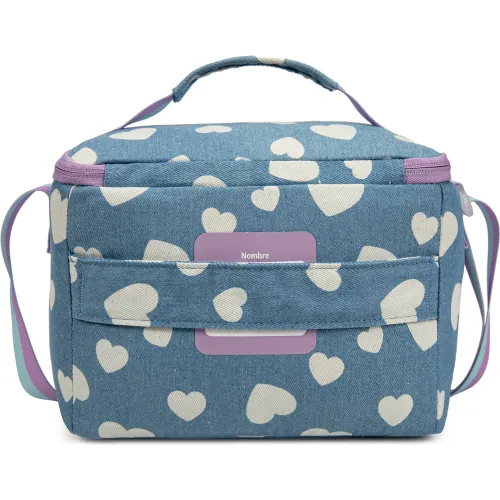 PORTA Lonchera Escolar Niña Aura Denim Hearts
