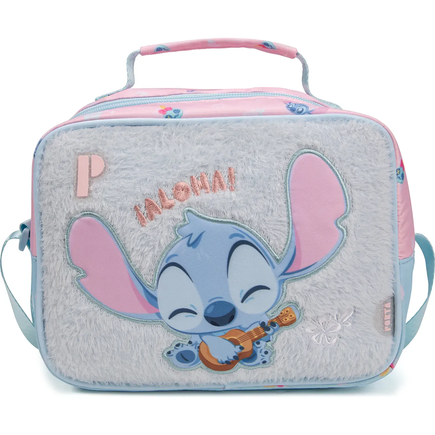 Lonchera Porta Escolar Niña Vany Stitch & Scrump color rosado | Platanitos