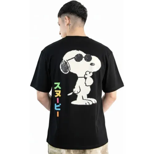 SNOOPY Negro de Hombre modelo Polo Oversize Manga Corta Hombre Snoopy Pea-005 negros hombre 2025112816510554696