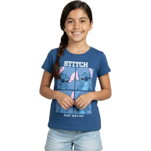 STITCH Azul de Niña modelo Polo Manga Corta Niña Stitch Lls-007 aceros niña 2025112816510555452