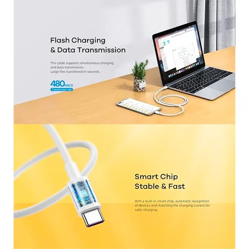 REMAX Cable De Carga Rápida Remax Rc-183c Type-C To C Blanco 2m