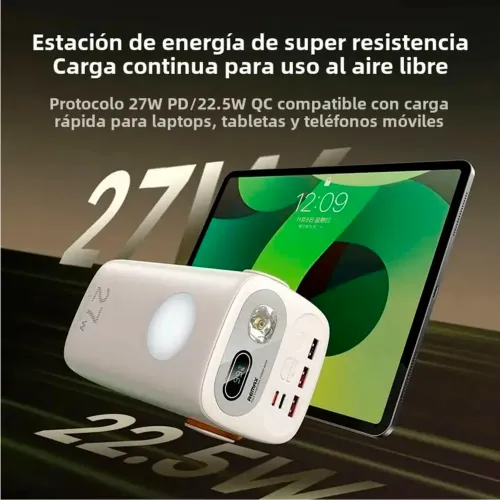 REMAX Power Bank Remax Rpp‑123 Gris 60000mah 27w Carga Rápida