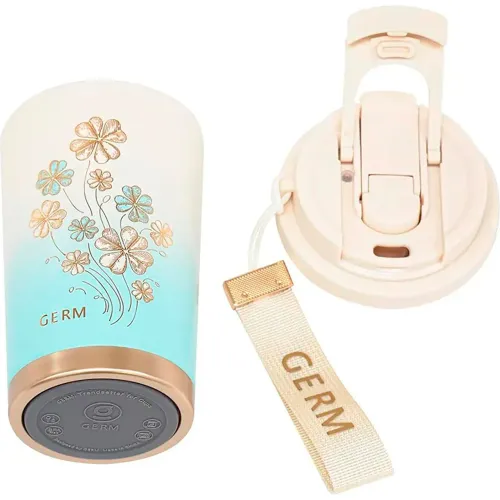 GERM Vaso Térmico Germ Trébol Celeste 390ml Acero Inoxidable