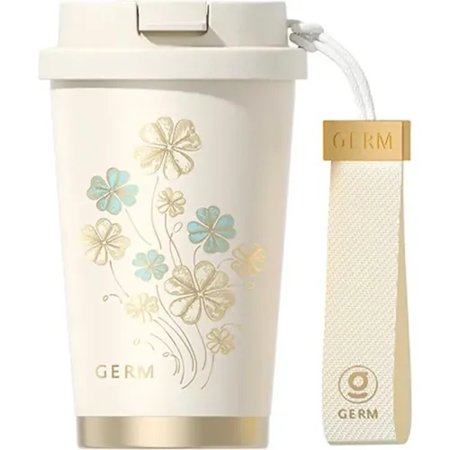 GERM Vaso Térmico Germ Trébol Blanco 390ml Acero Inoxidable