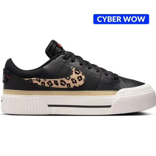 Zapatillas Nike Urbanas Mujer Court Legacy Lift Prnt Rp color negro | Platanitos