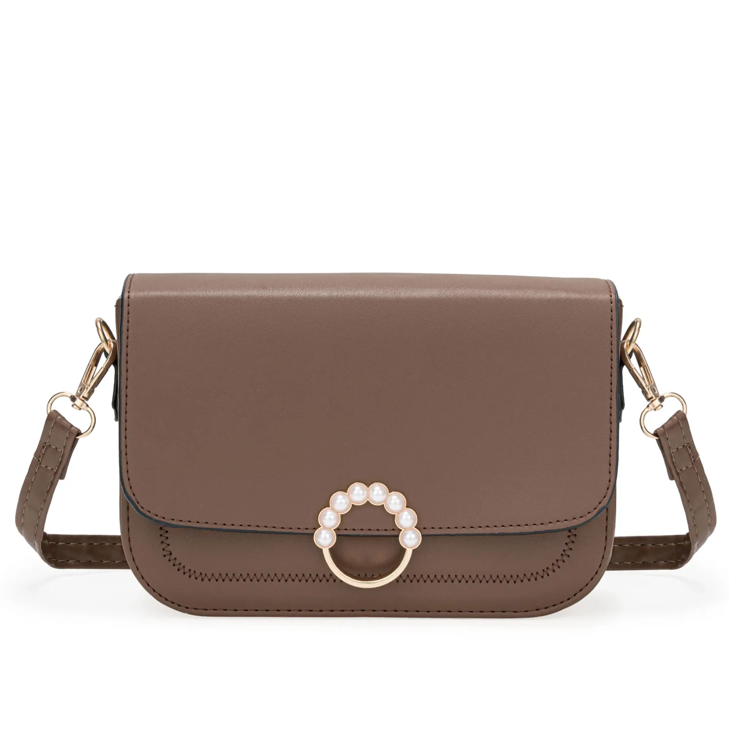 Cartera Limoni De Vestir Mena color marron oscuro. | Platanitos