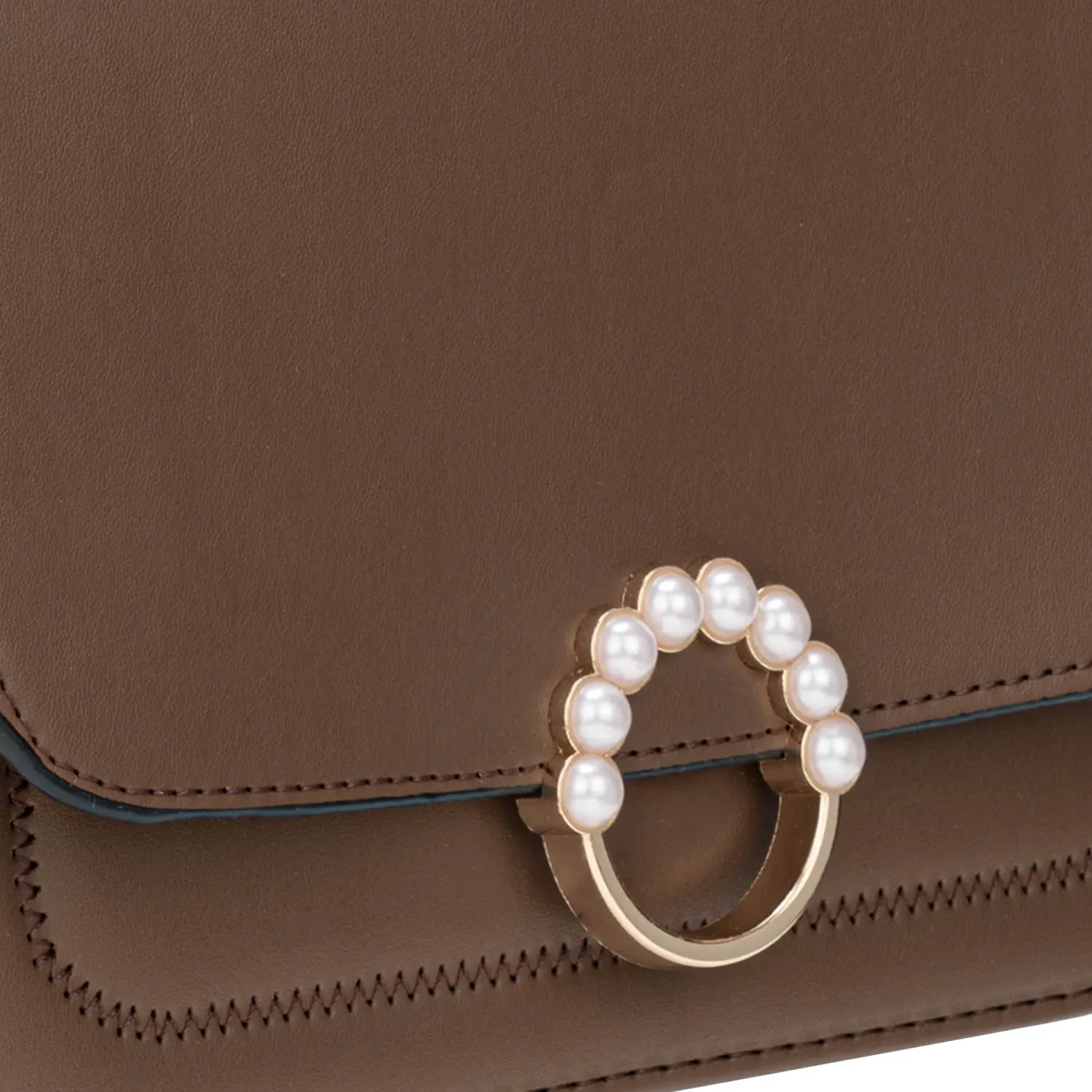 Cartera Limoni De Vestir Mena color marron oscuro. | Platanitos