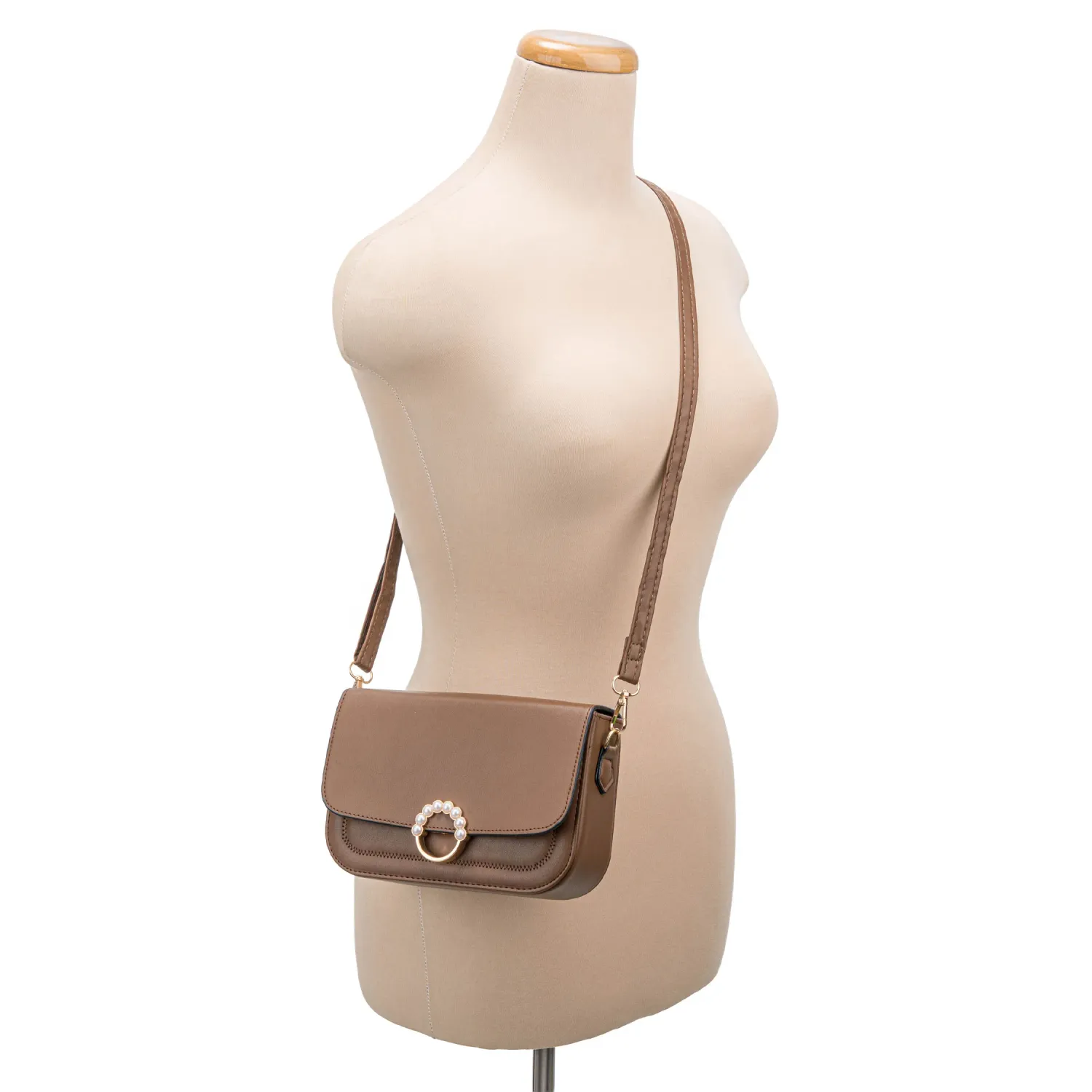 Cartera Limoni De Vestir Mena color marron oscuro. | Platanitos