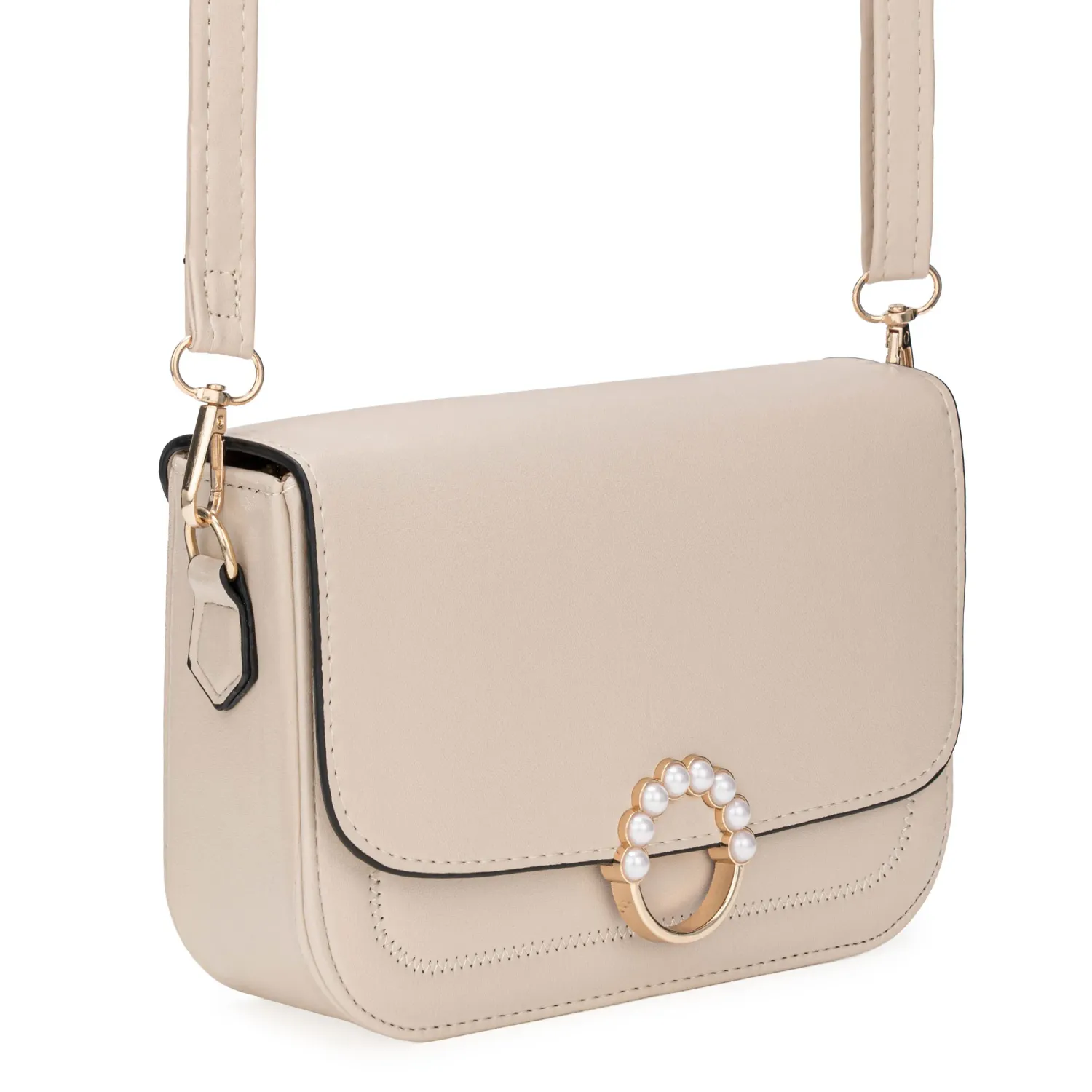 Cartera Limoni De Vestir Mena color beige | Platanitos