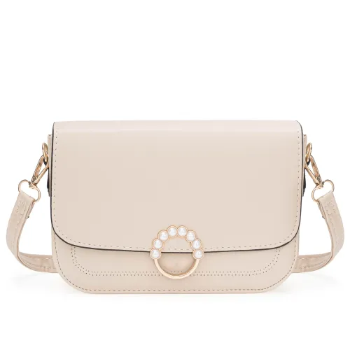 Cartera Limoni De Vestir Mena color beige | Platanitos