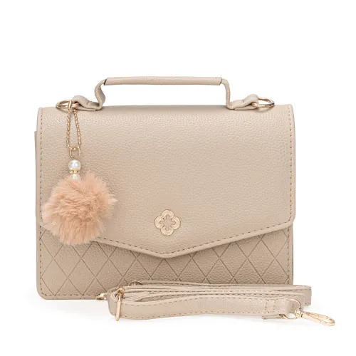 Cartera Limoni De Vestir Nesso color beige | Platanitos
