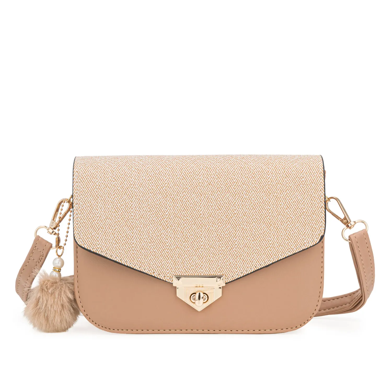 Cartera Limoni De Vestir Lirio color beige | Platanitos