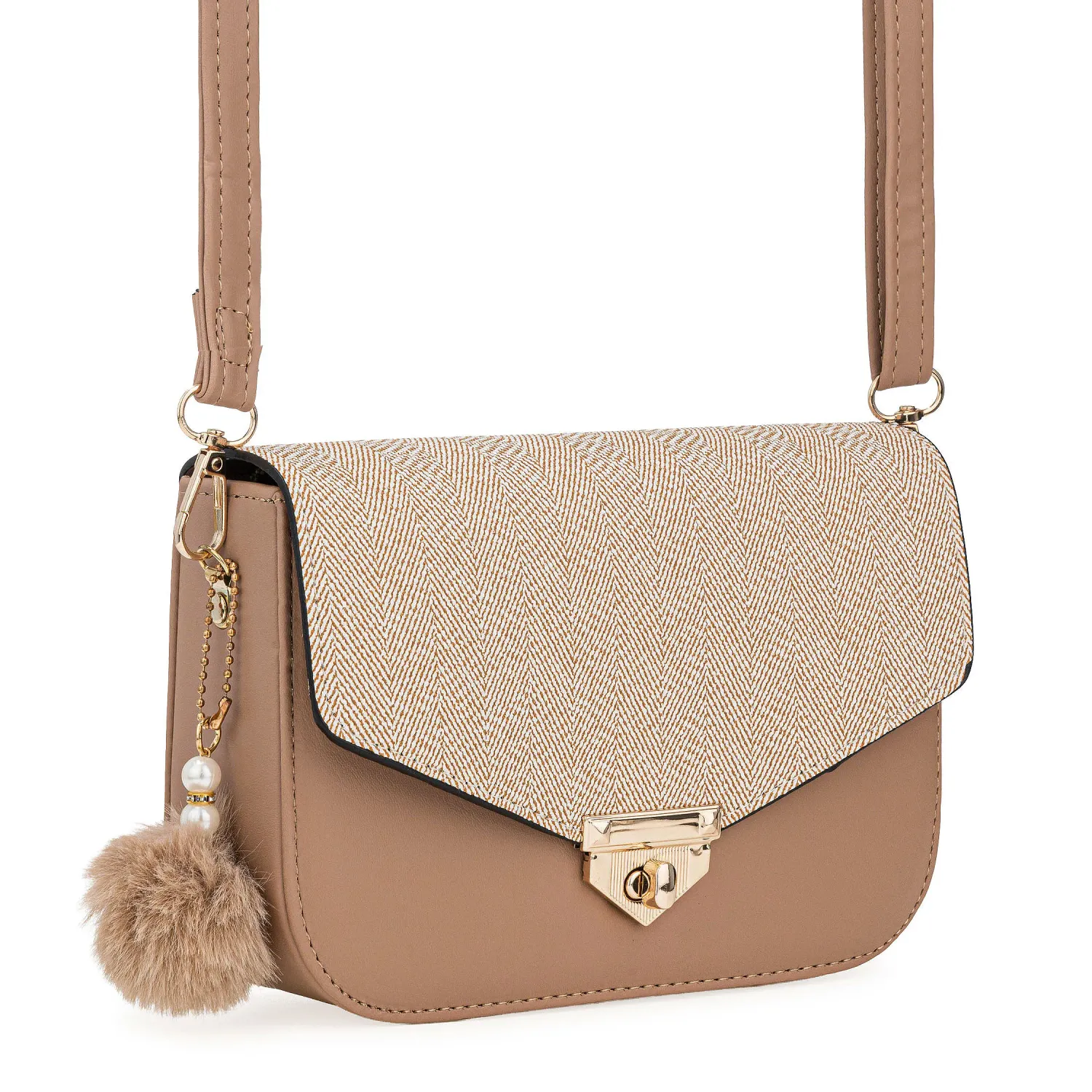 Cartera Limoni De Vestir Lirio color beige | Platanitos