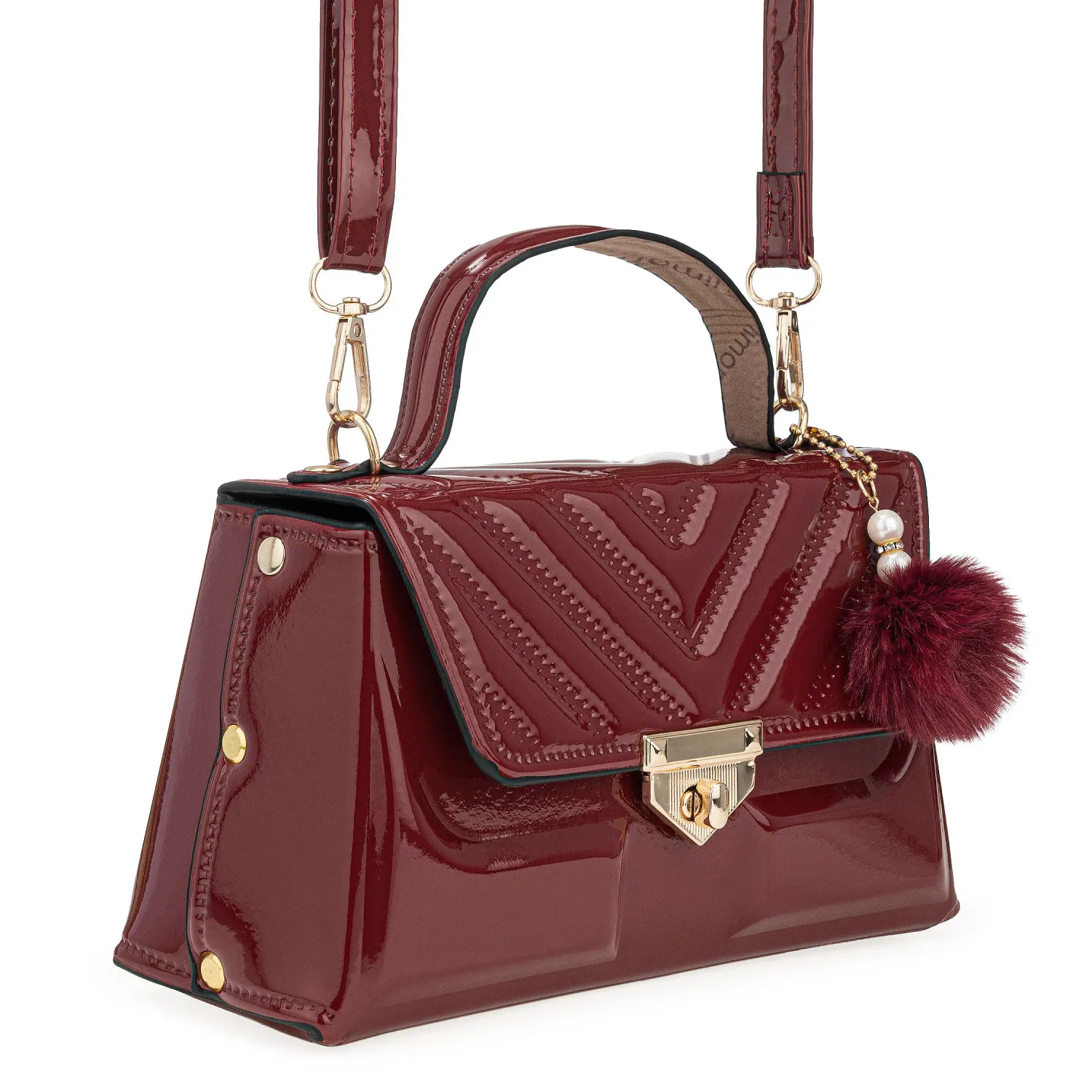 Cartera Limoni De Vestir Azucena color guinda | Platanitos