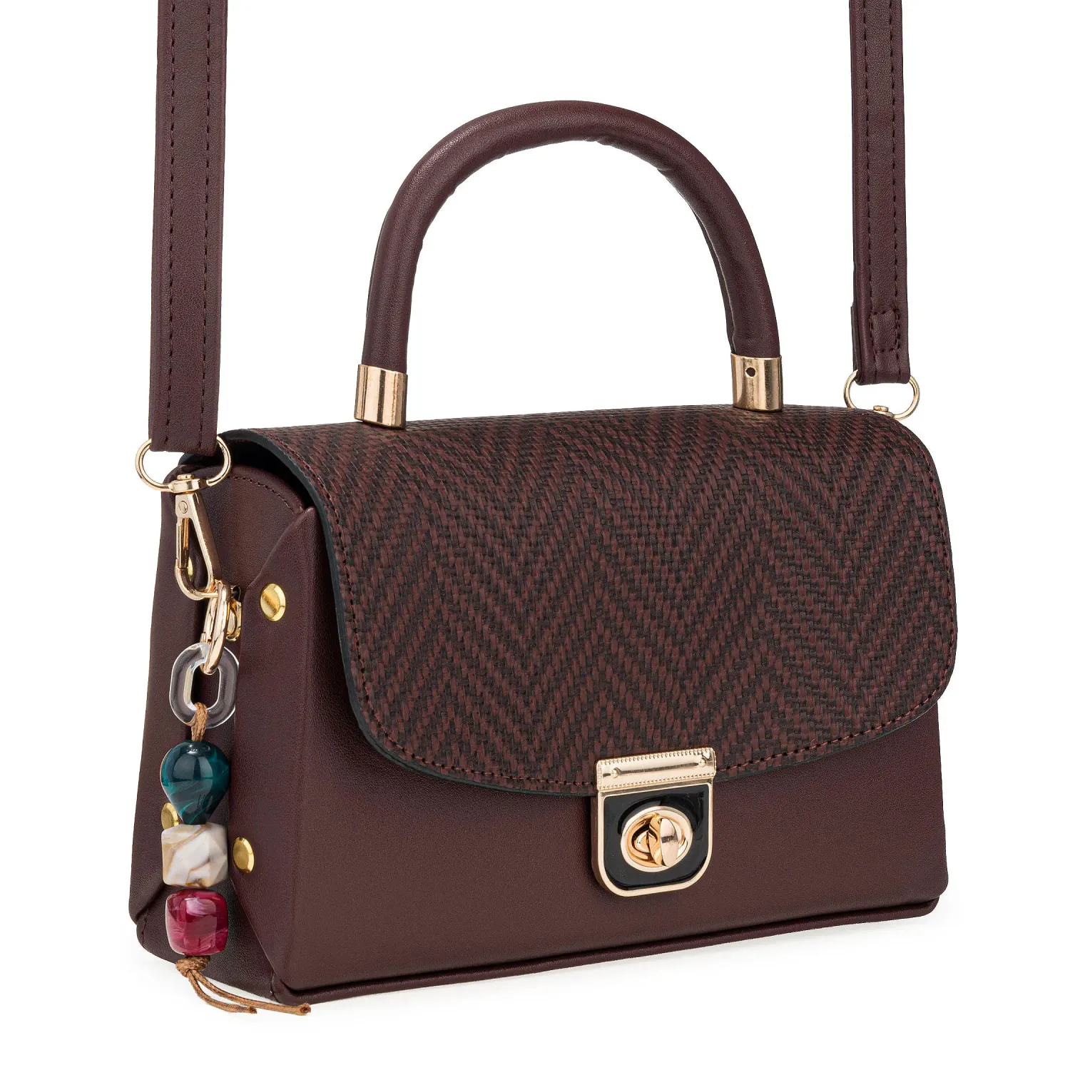 Cartera Limoni De Vestir Brigitte color marron oscuro. | Platanitos