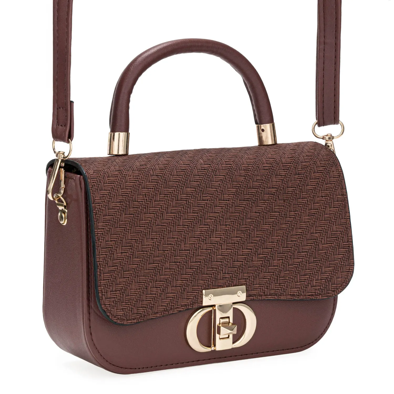 Cartera Limoni De Vestir Alessia color marron oscuro. | Platanitos