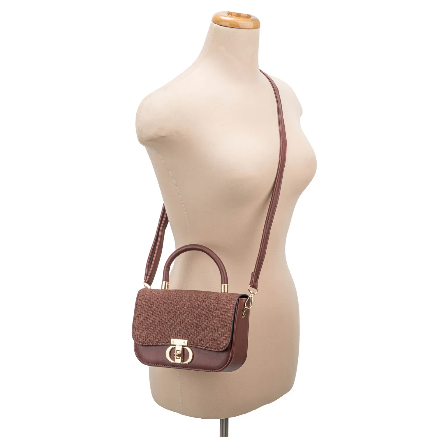 Cartera Limoni De Vestir Alessia color marron oscuro. | Platanitos